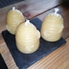Organic beeswax candles - 3 small beeswax hives
