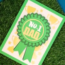 Fathers Card with detachable pin badge