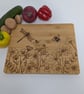 Wooden chopping board,  pyrography wildflowers and nature design, kitchen gift - Image 3