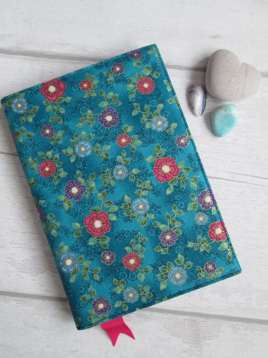 A6 Jewelled Flower Resusable Notebook or Diary Cover