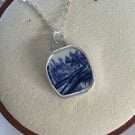 Pottery Necklace, Vintage Broken Plates Necklace, Ceramic Necklace 