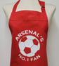 Personalised Football Apron no.1 fan (9-12 yrs) - Made in England.  - Image 5