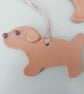 Handmade Clay Dog Ornament – Rustic Hanging Decor