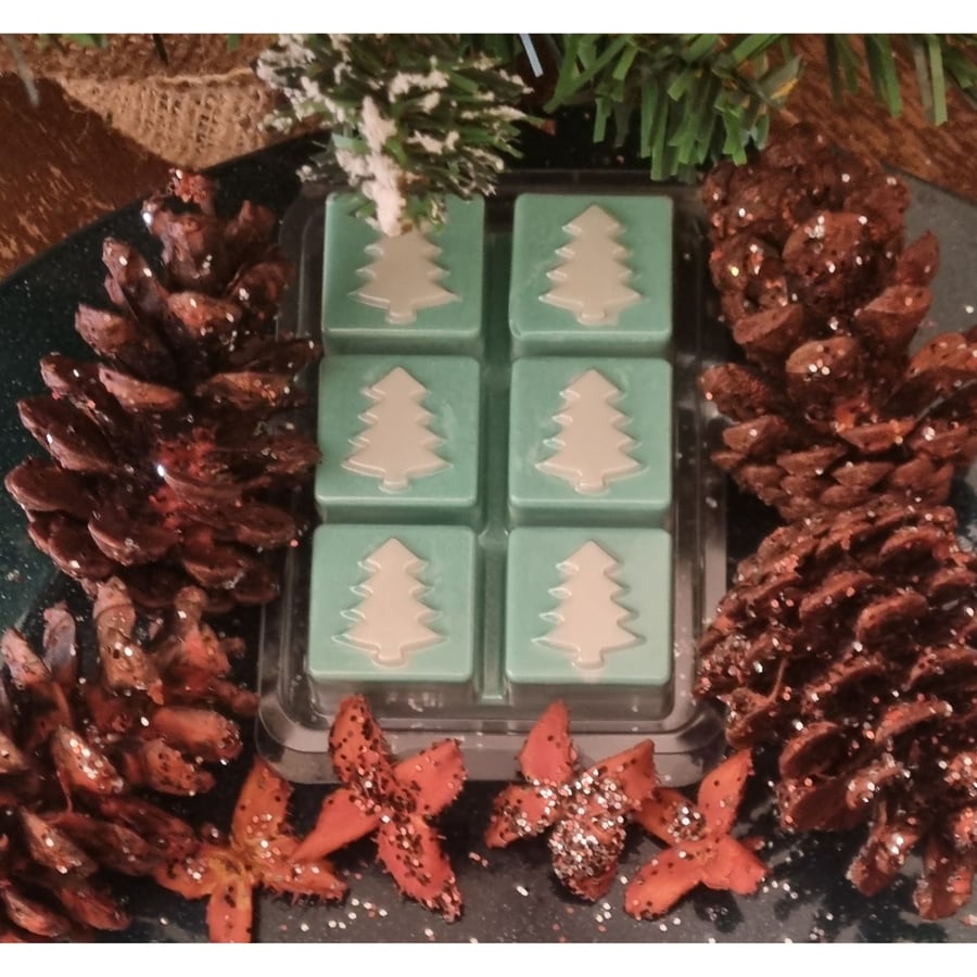Soy Wax Melts in Christmas Tree Clamshell 110g Enchanted Forest Fragrance Gift