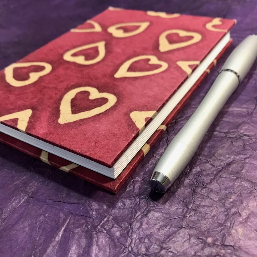 A6 Lined Notebook with handmade paper cover