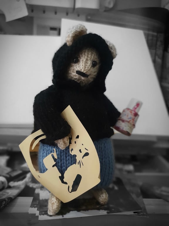 Graffiti Rat a Hand Knitted Mouse