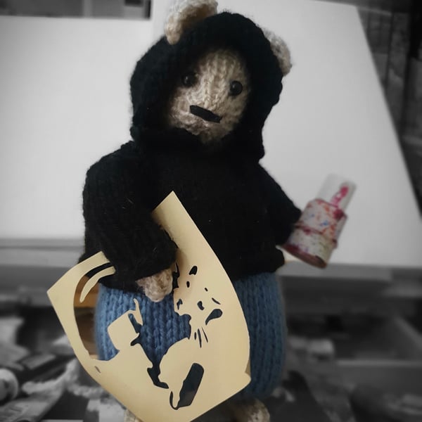 Graffiti Rat a Hand Knitted Mouse