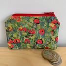 Klimt Field Of Poppies Fabric Quilted Mini Purse