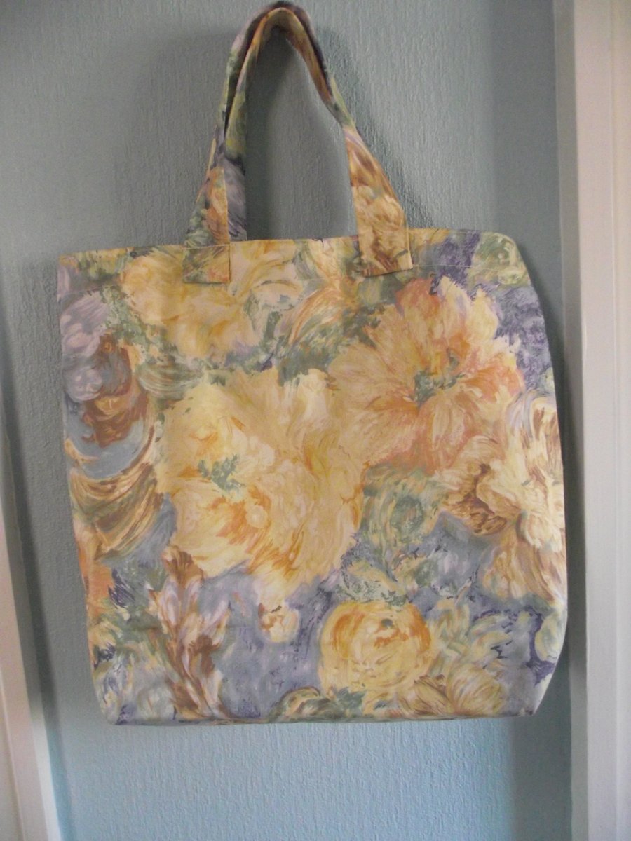 shopping bag, flowery bag, fold up bag, carrier bag, tote bag