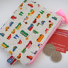 ONE DAY SALE Little Cars and Buses Coin Purse