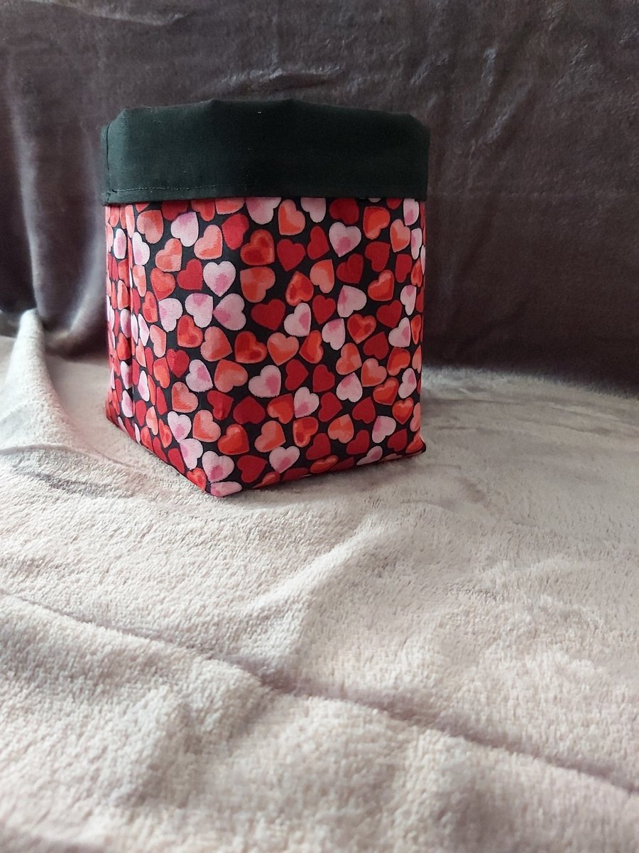 Fabric Storage Bucket - Little Hearts