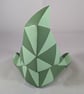Two Tone Green Ceramic Facet Shaped Garden Gnome Gonk Ornament Decoration. - Image 3