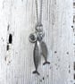 Sterling silver and blue topaz fish pendant with optional chain - Image 7