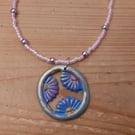 Circular Floral Pendant Necklace