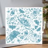 Beautiful China Blue Butterflies Greeting card