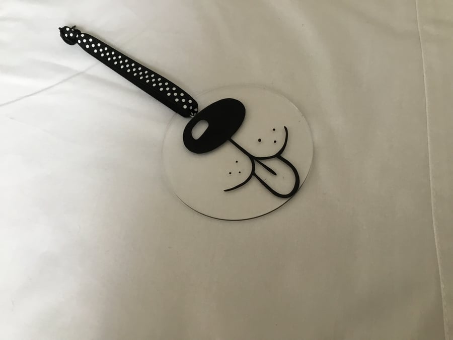 Bauble. Cute dog flat bauble. Christmas  CC534. 