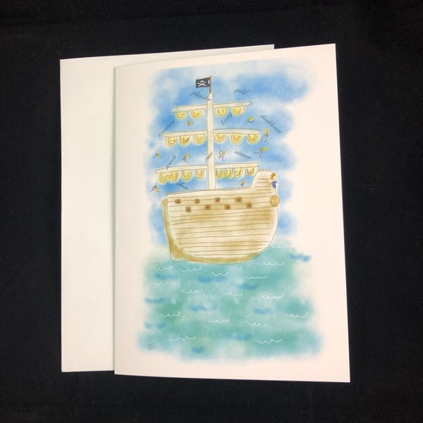 Pirate Ship Blank Card
