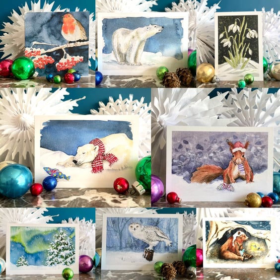 Selection pack of 8 Christmas cards