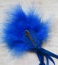 Royal Cobalt Sapphire Blue Feather & Ribbons Regency Style Headpiece Fascinator - Image 5