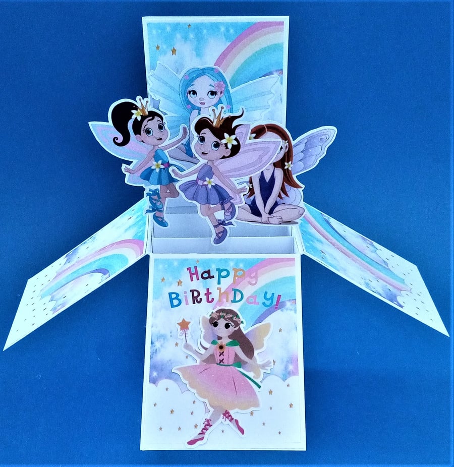 Girls Birthday Card with Fairies