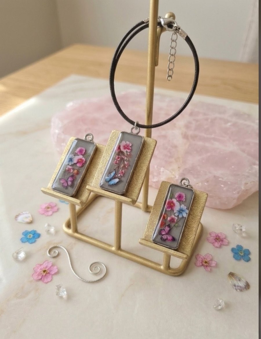 Butterfly Blossom Resin Jewellery Set 