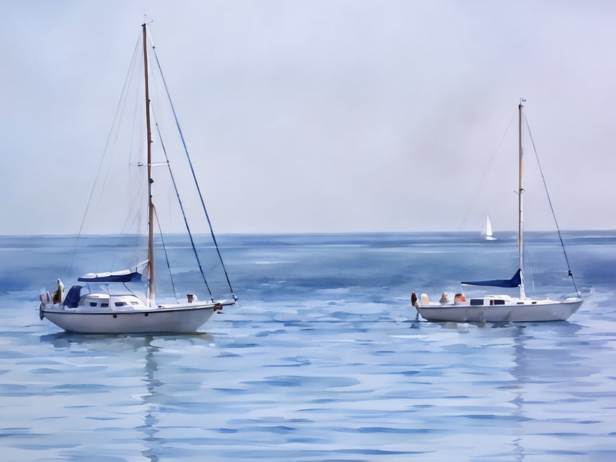 Sailing Boats Suffolk A5 Greeting Card 