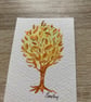 ACEO Original Abstract Watercolour Miniature Tree