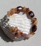 Coffee Agate & Orange Carnelian Agate Gemstone Beaded Bracelet "Gypsy"