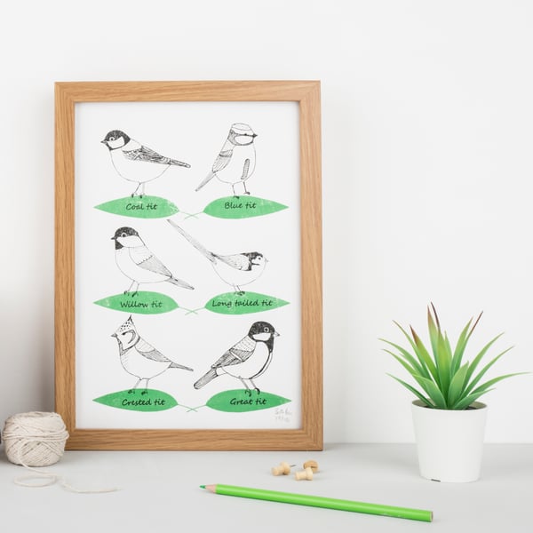 Garden birds screen print