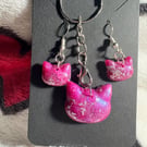 Resin earring and keyring set