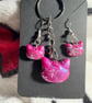 Resin earring and keyring set