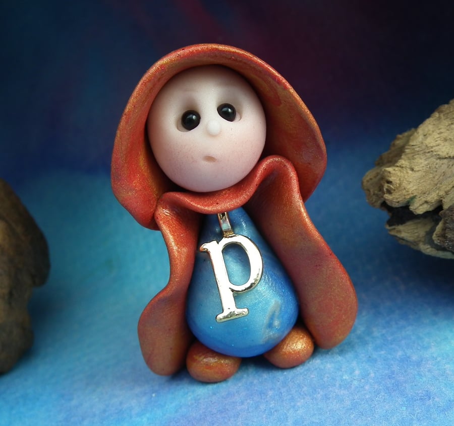 Alphabet Initial Gnome 'P' OOAK Sculpt by Ann Galvin
