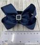 Navy Pleated Tail Bun Wrap - Image 4