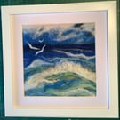 Needle felted seascape picture