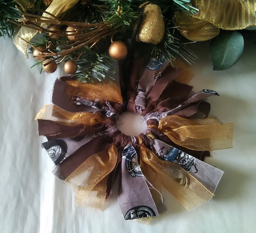 Motorcycle mini rag wreath home decoration eco friendly fabric letter box gift