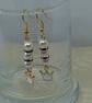 Pearl and Crown Earrings (Mauve spacers) - Image 3