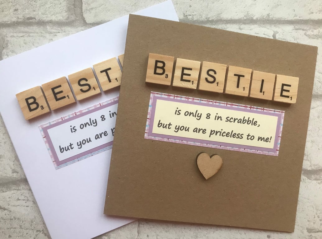 Handmade Bestie Card Best Friend Card Happy Birthday Bestie Card best friend bir