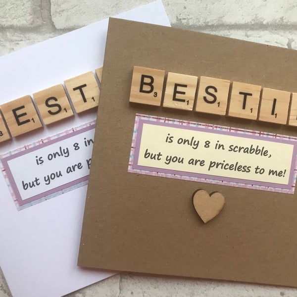Handmade Bestie Card Best Friend Card Happy Birthday Bestie Card best friend bir