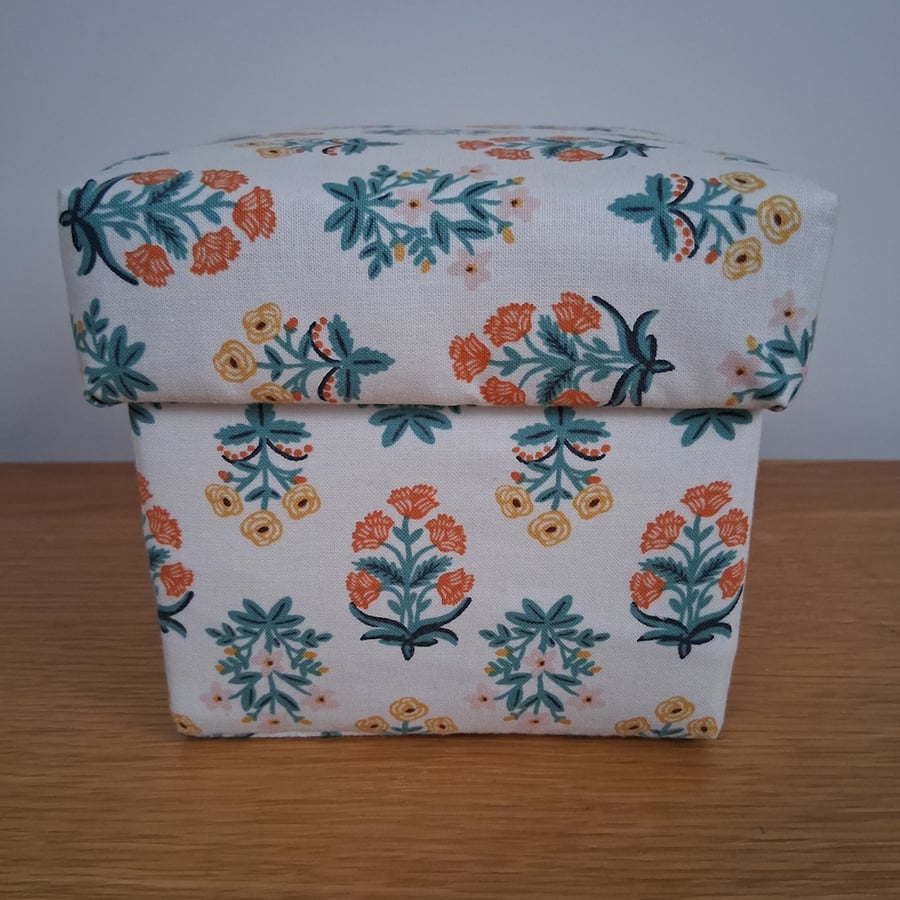 Fresh floral fabric covered trinket box