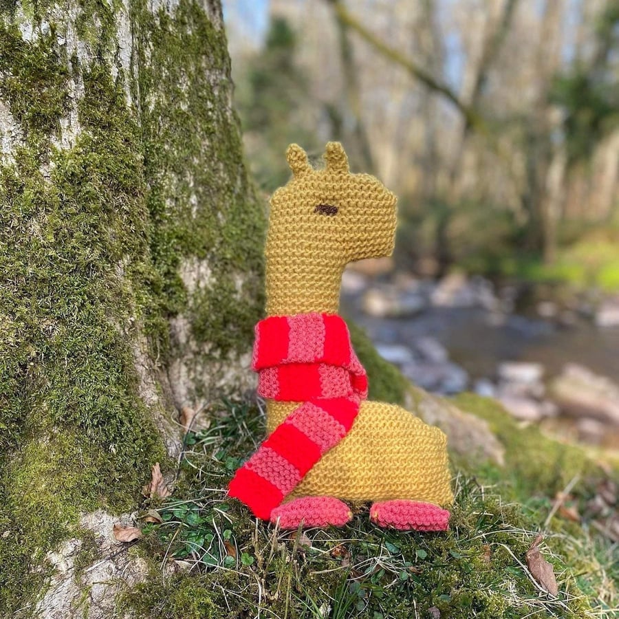 Giraffe In A Scarf Toy Knitting Pattern - Folksy