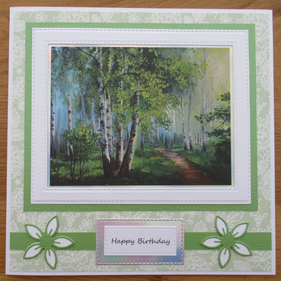Forest Scene - 8x8" Birthday Card