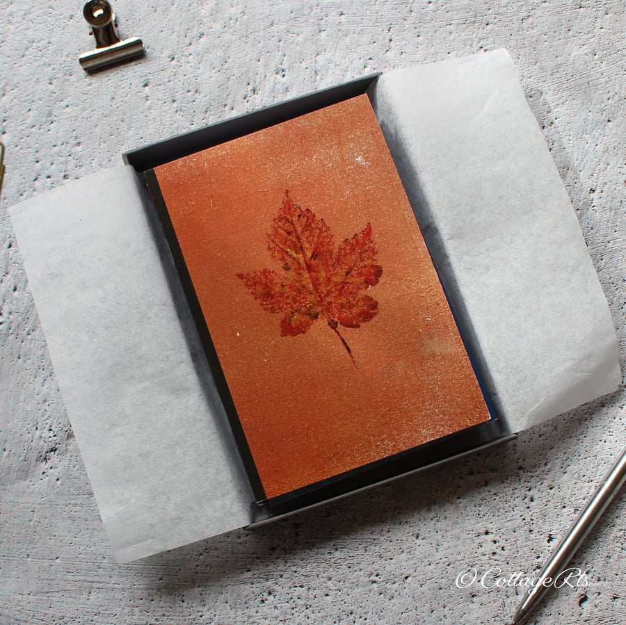 Boxed Pack of 5 A6 Autumnal Notebooks Hand Designed By CottageRts