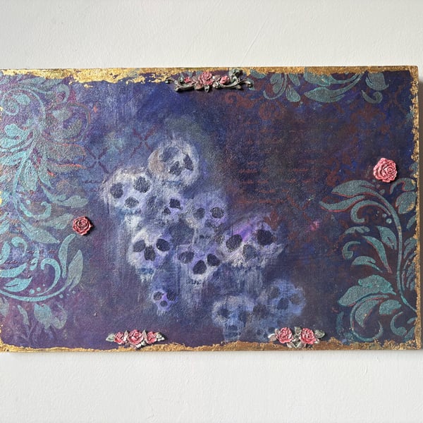 Forever Entwined - Acrylic paint with raised detail painted on wood board