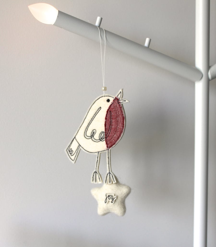 Mr Robin is Standing on a Star - Hanging Decoration