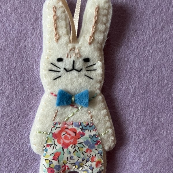 Felt Easter Bunny Decoration for Nursery 