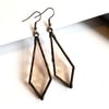 Champagne pink stained glass dangle earrings, Anniversary Gift Inspiration