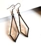 Champagne pink stained glass dangle earrings, Anniversary Gift Inspiration
