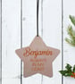 Personalised Bauble Star Memorial Christmas Wooden Tree Decoration - Image 2