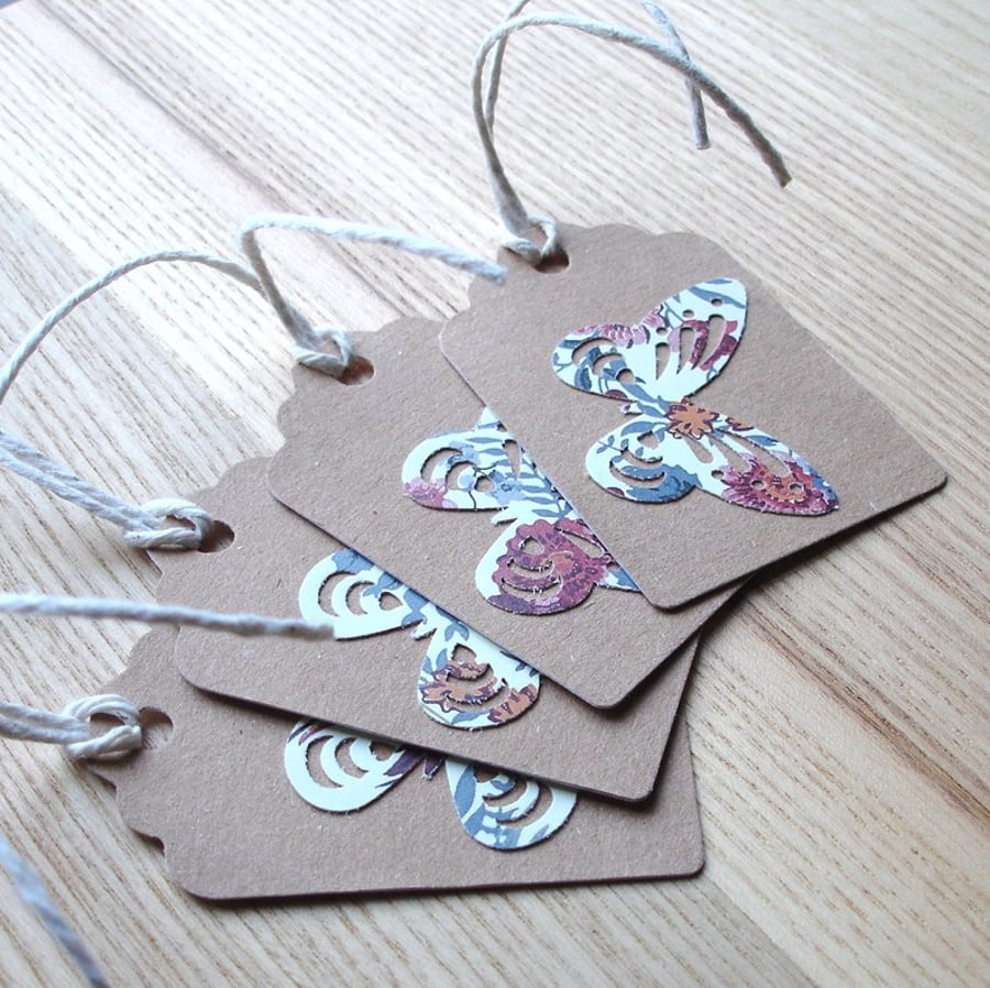 Floral Butterfly Gift Tags (Pack of 4)