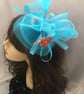 Clementine - Turquoise & Orange Berry Fascinator Mini Hat - Image 2
